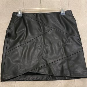 Leather mini skirt